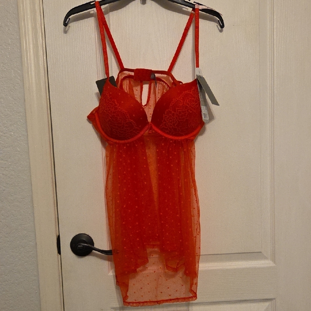 Elegant Red Lace Babydoll Lingerie